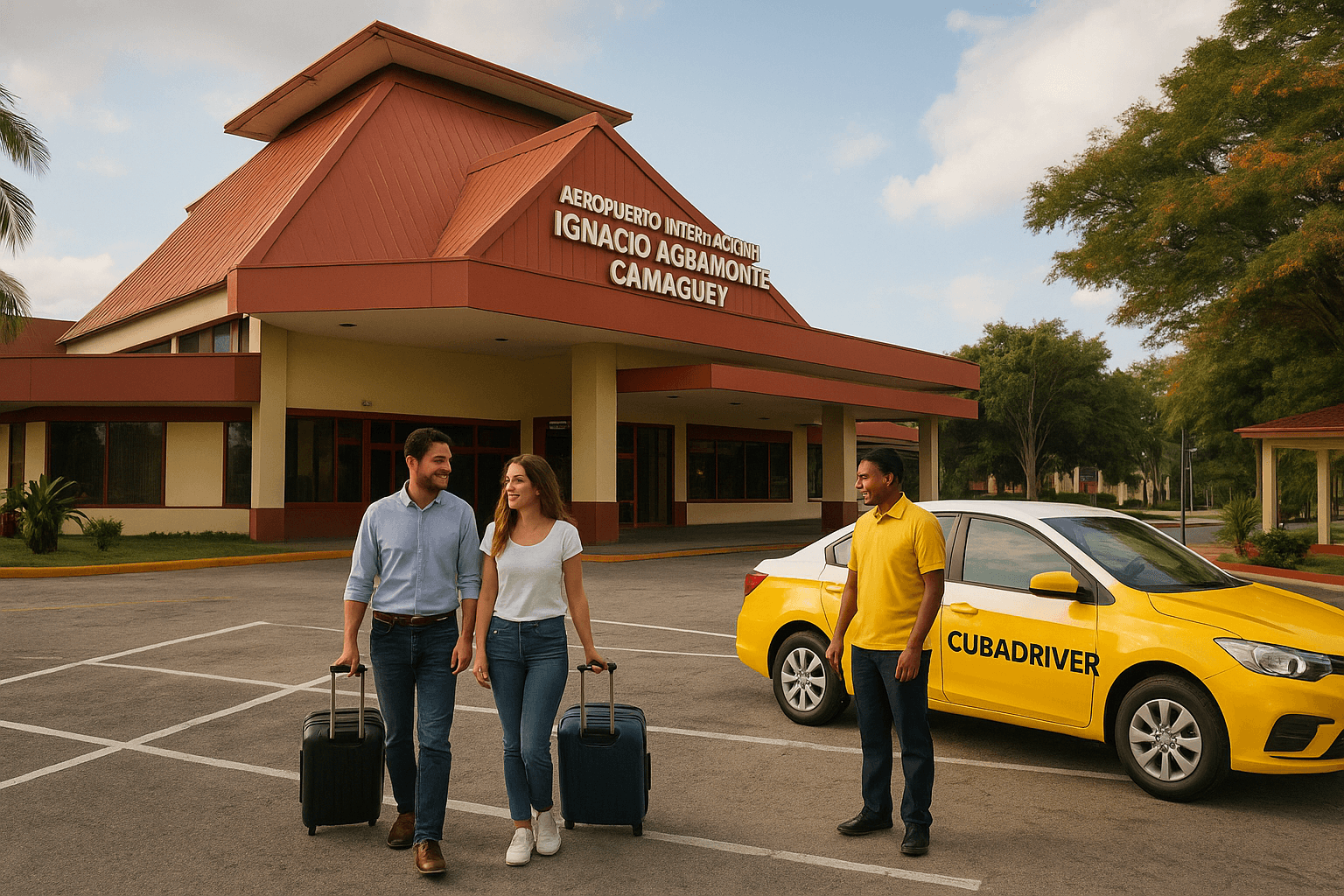 Aeropuerto camaguey foto clientes y chofer | taxi to or from airports | cubadriver