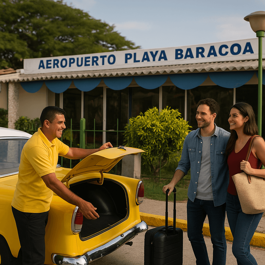 Aeropuerto playa baracoa foto clientes y chofer | taxi to or from airports | cubadriver